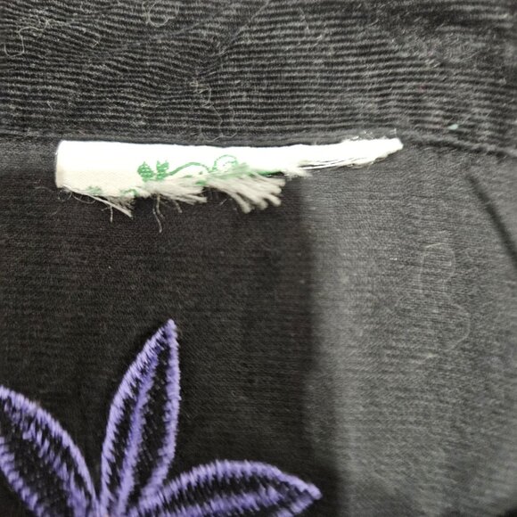 Vintage Quacker Corduroy Shirt Womens 2XL Floral Embroider Button Long Sleeve - Picture 9 of 10